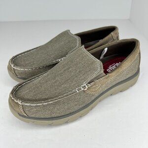 Redhead Brand Co Mens 54214097A Taupe Canvas Suede Leather Size 8M Slip On Shoes